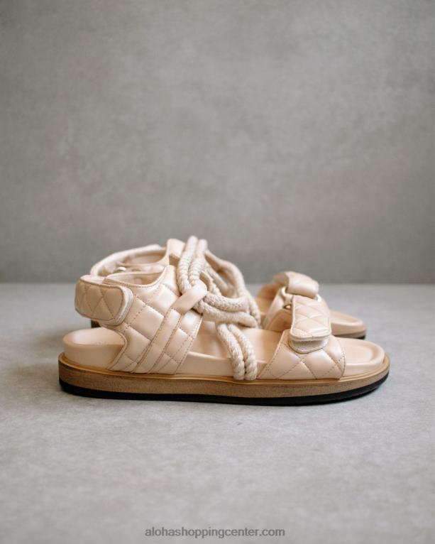 pleteni - bež usnjeni sandali na zanko ženske Alohas 0D4R8238