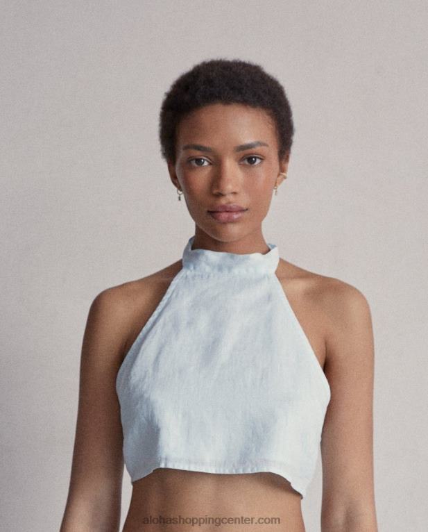 poezija - modri platneni vrh ženske Alohas 0D4R8948