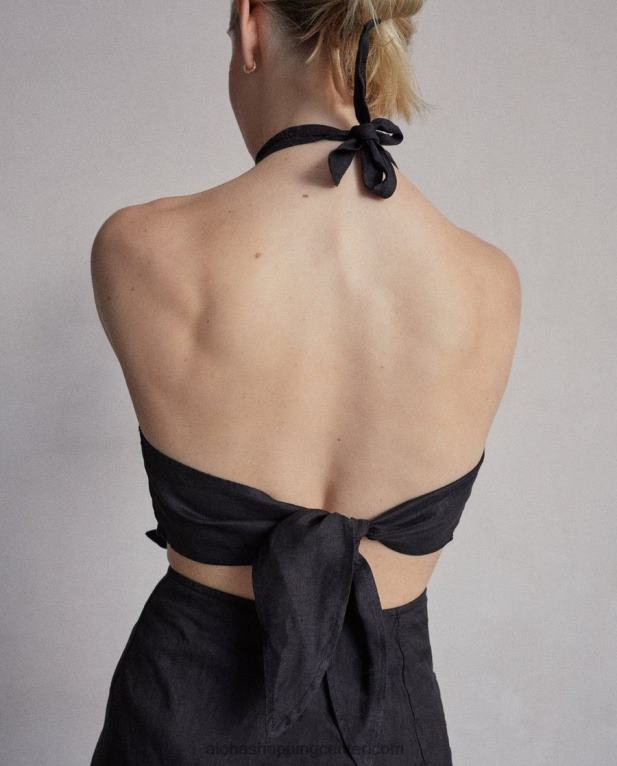 poezija - črni platneni vrh ženske Alohas 0D4R8949