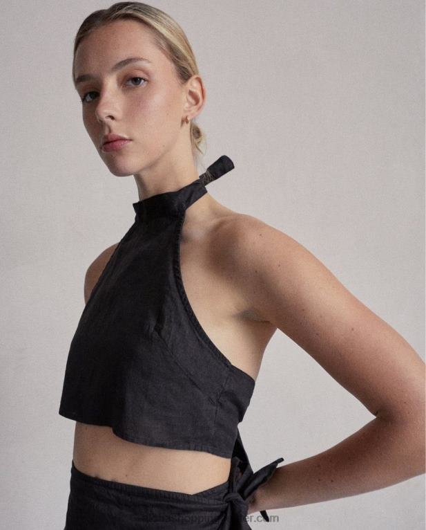 poezija - črni platneni vrh ženske Alohas 0D4R8949