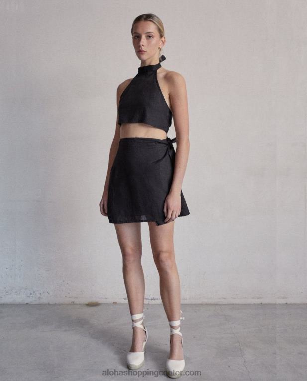 poezija - črni platneni vrh ženske Alohas 0D4R8949