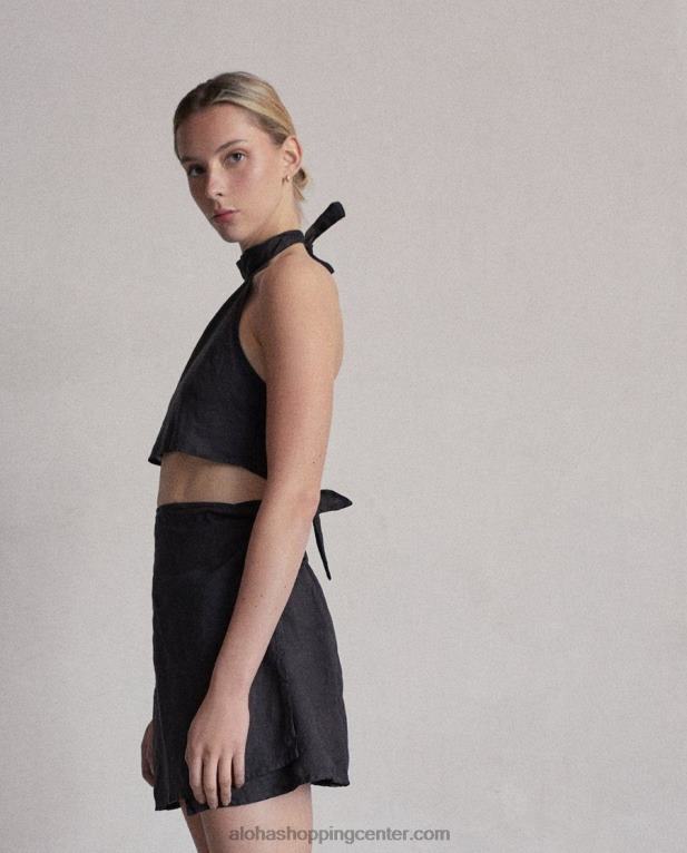 poezija - črni platneni vrh ženske Alohas 0D4R8949