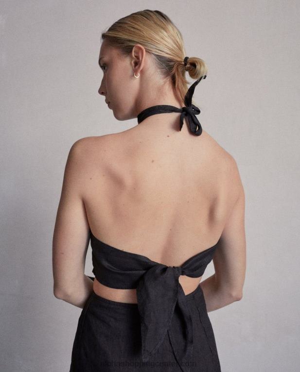 poezija - črni platneni vrh ženske Alohas 0D4R8949