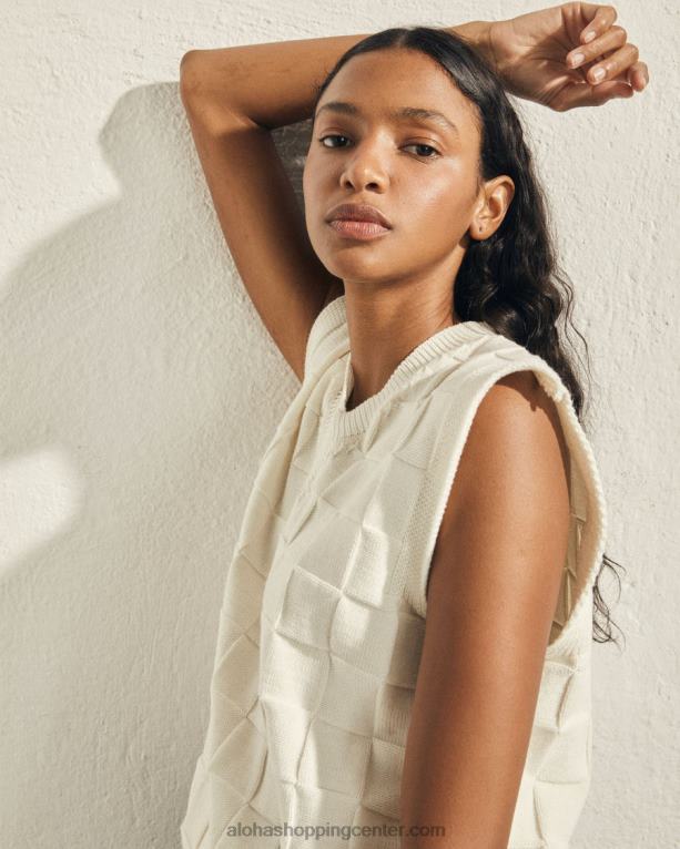 polni delovni čas - bel pleten telovnik ženske Alohas 0D4R8714