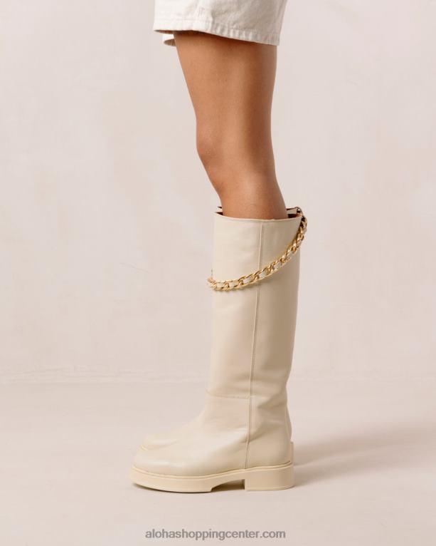 pomol - beli usnjeni škornji ženske Alohas 0D4R8539