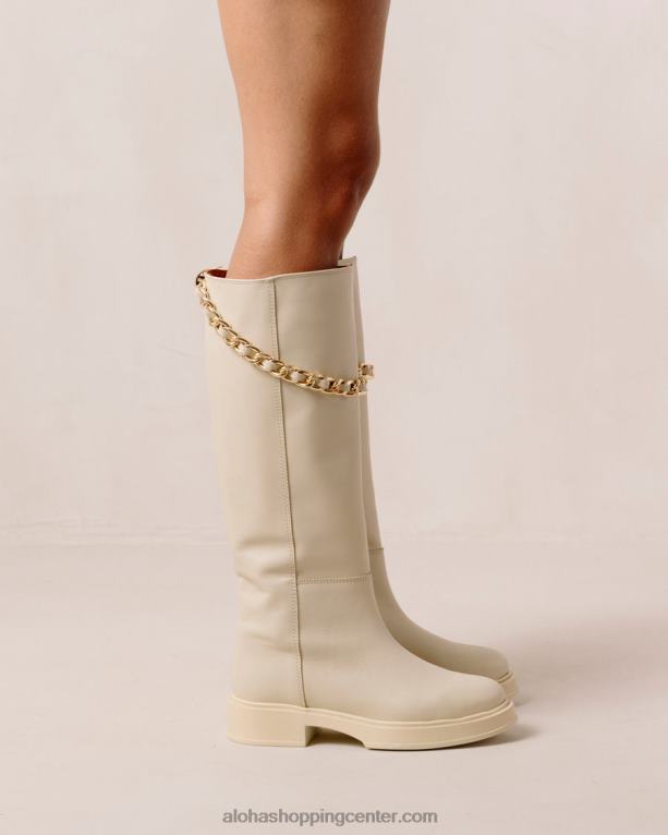 pomol - beli usnjeni škornji ženske Alohas 0D4R8539