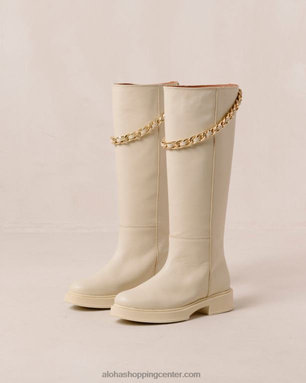 pomol - beli usnjeni škornji ženske Alohas 0D4R8539