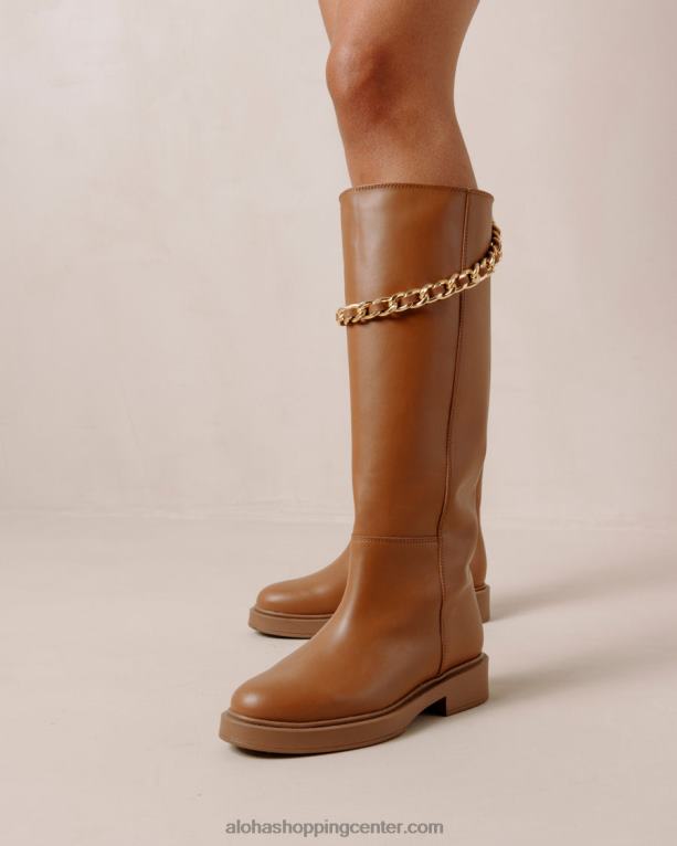 pomol - rjavi usnjeni škornji ženske Alohas 0D4R8540