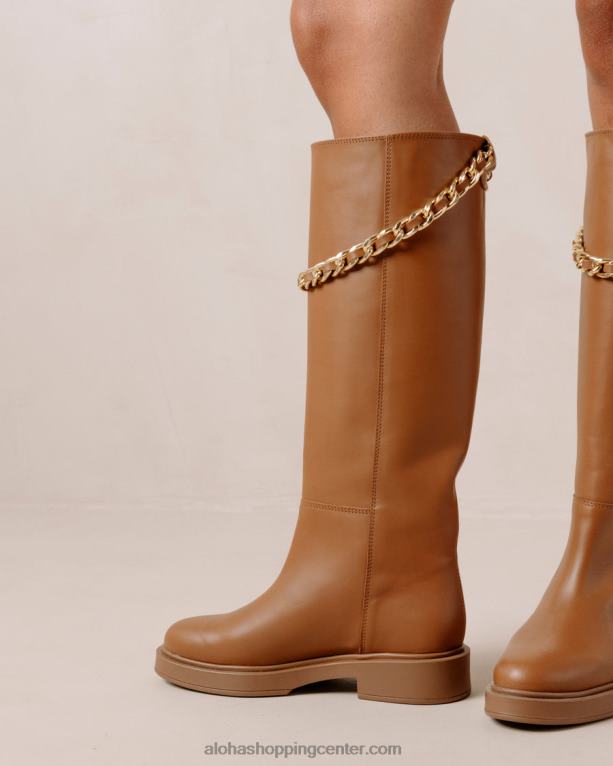 pomol - rjavi usnjeni škornji ženske Alohas 0D4R8540