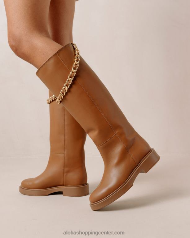 pomol - rjavi usnjeni škornji ženske Alohas 0D4R8540