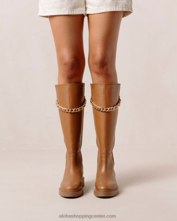 pomol - rjavi usnjeni škornji ženske Alohas 0D4R8540