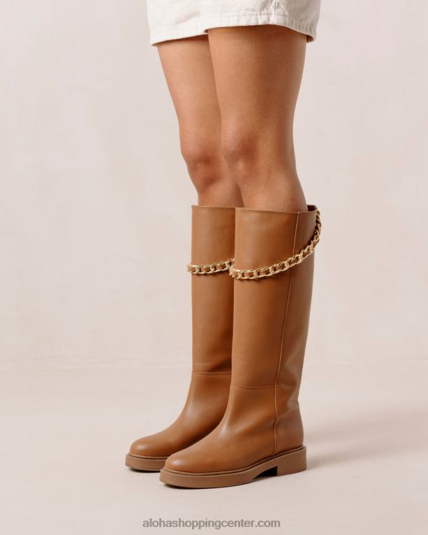 pomol - rjavi usnjeni škornji ženske Alohas 0D4R8540