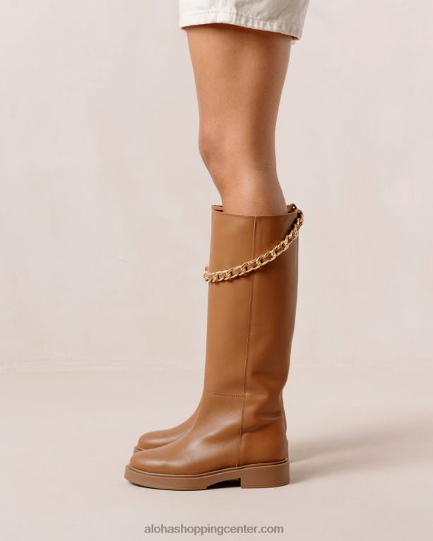 pomol - rjavi usnjeni škornji ženske Alohas 0D4R8540