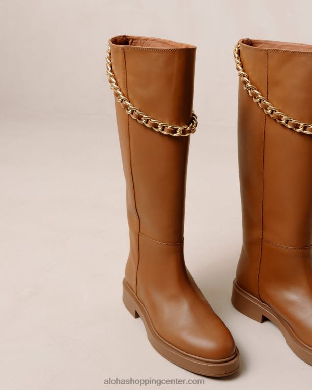 pomol - rjavi usnjeni škornji ženske Alohas 0D4R8540