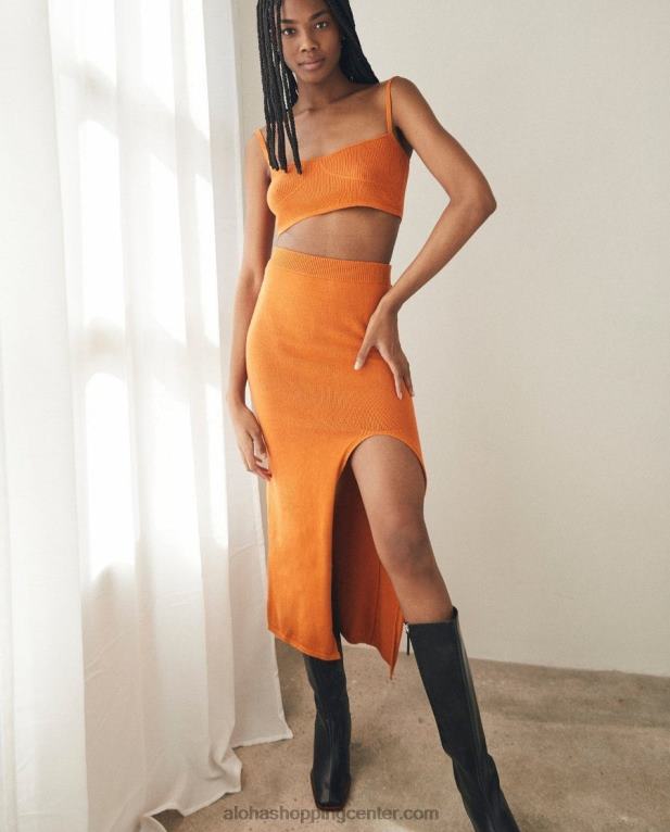 ponudba - oranžno bombažno pleteno krilo ženske Alohas 0D4R8799