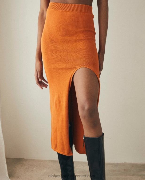 ponudba - oranžno bombažno pleteno krilo ženske Alohas 0D4R8799