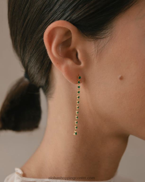 poželenje - zlati in zeleni uhani ženske Alohas 0D4R81081