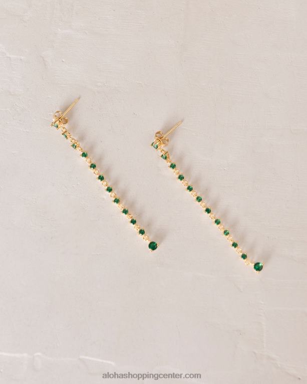 poželenje - zlati in zeleni uhani ženske Alohas 0D4R81081