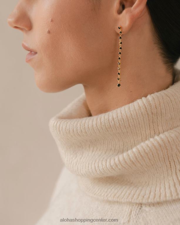 poželenje - zlati in črni uhani ženske Alohas 0D4R81080