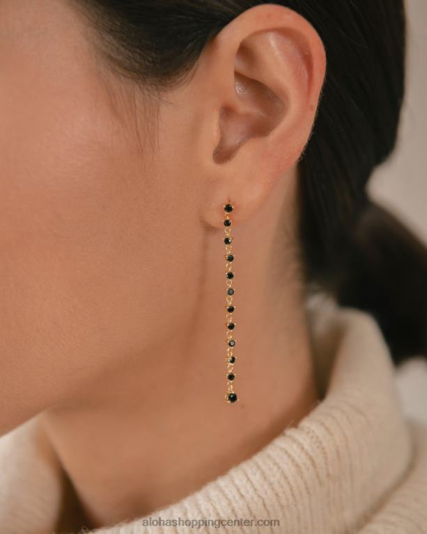 poželenje - zlati in črni uhani ženske Alohas 0D4R81080