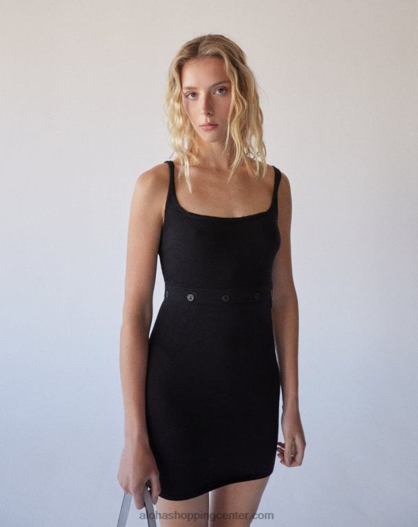 pripravljeni gumbi - črna pletena obleka ženske Alohas 0D4R8860