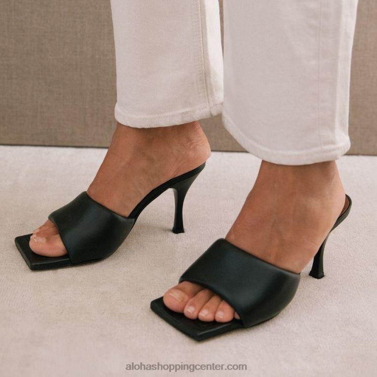 puffy - črne usnjene mule ženske Alohas 0D4R8558