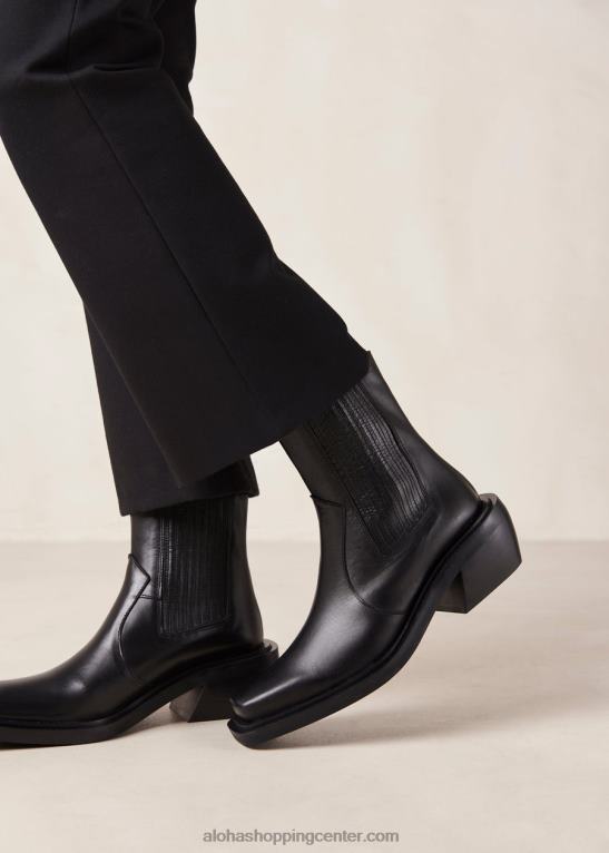 ranč - črni usnjeni škornji ženske Alohas 0D4R8385