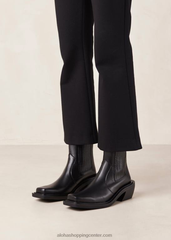 ranč - črni usnjeni škornji ženske Alohas 0D4R8385