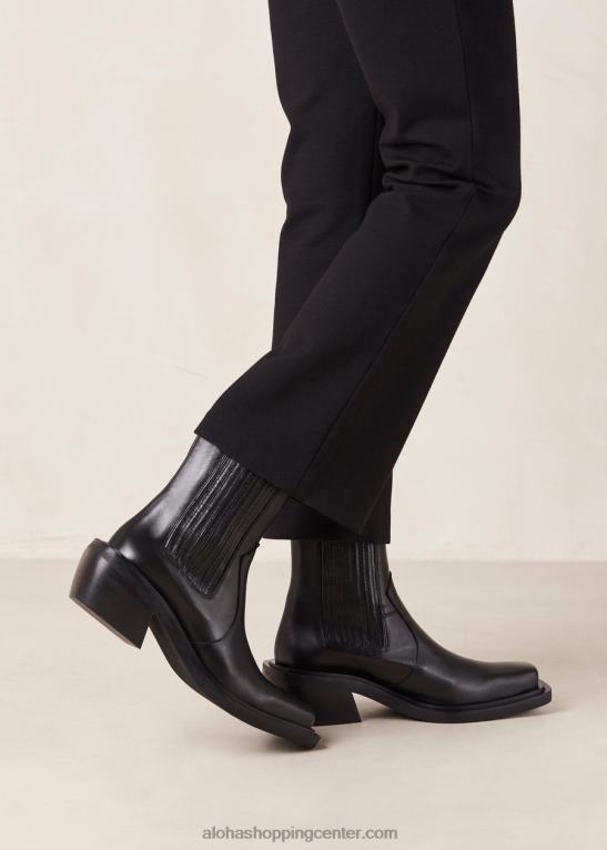 ranč - črni usnjeni škornji ženske Alohas 0D4R8385