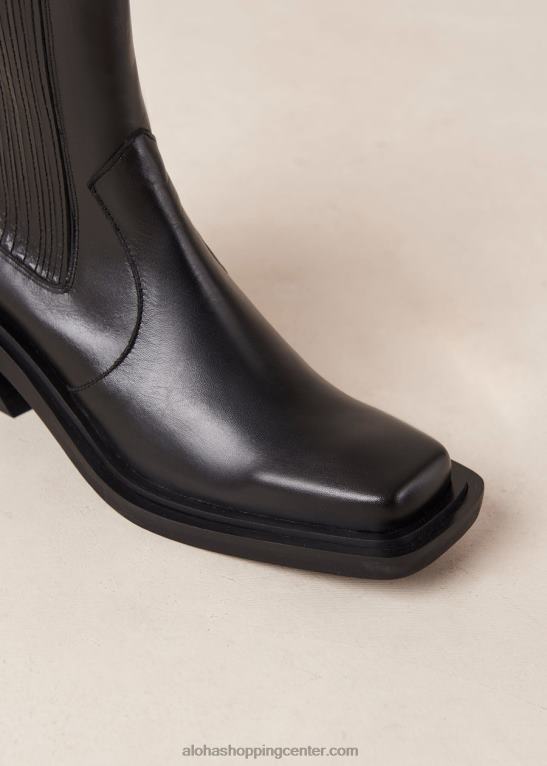 ranč - črni usnjeni škornji ženske Alohas 0D4R8385