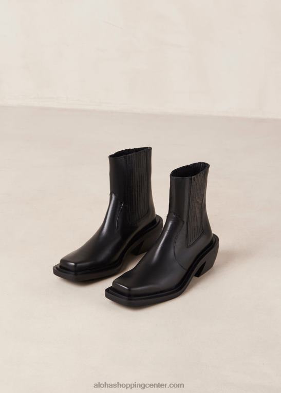 ranč - črni usnjeni škornji ženske Alohas 0D4R8385