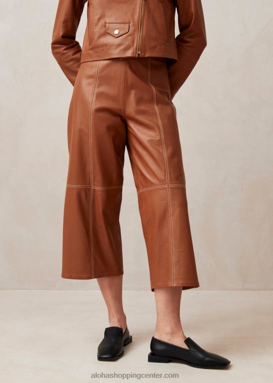 rennes - rjave usnjene hlače ženske Alohas 0D4R81019