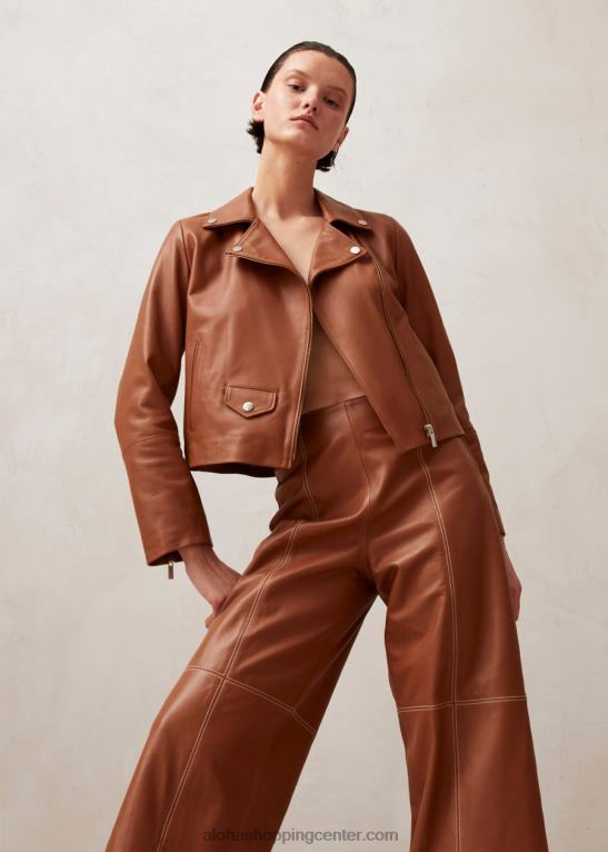 rennes - rjave usnjene hlače ženske Alohas 0D4R81019