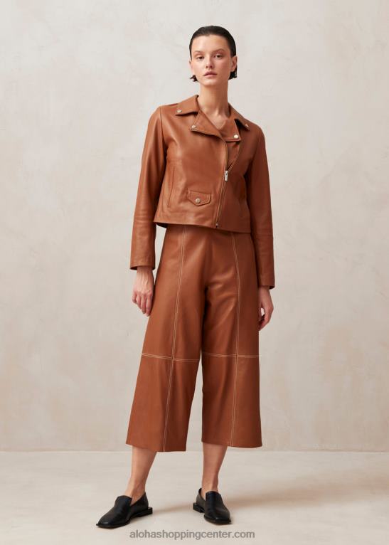 rennes - rjave usnjene hlače ženske Alohas 0D4R81019