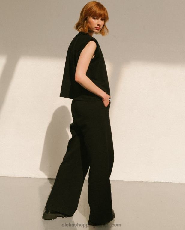 ristretto - črne bombažne hlače ženske Alohas 0D4R8796