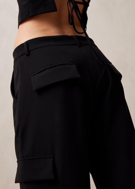 rita - črne cargo hlače ženske Alohas 0D4R8610