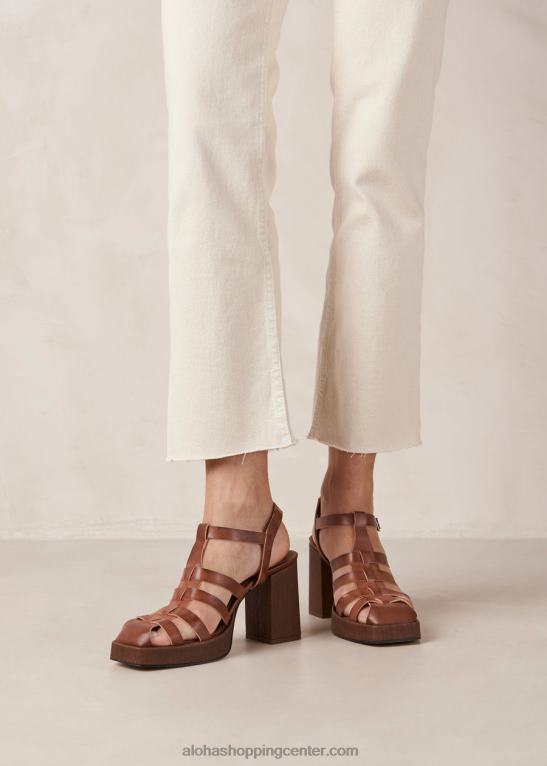 rolke - rjavi veganski usnjeni sandali ženske Alohas 0D4R8170