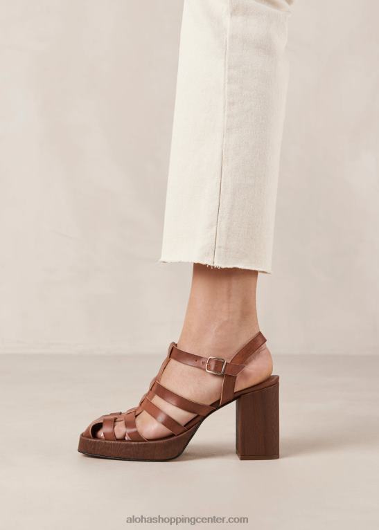 rolke - rjavi veganski usnjeni sandali ženske Alohas 0D4R8170