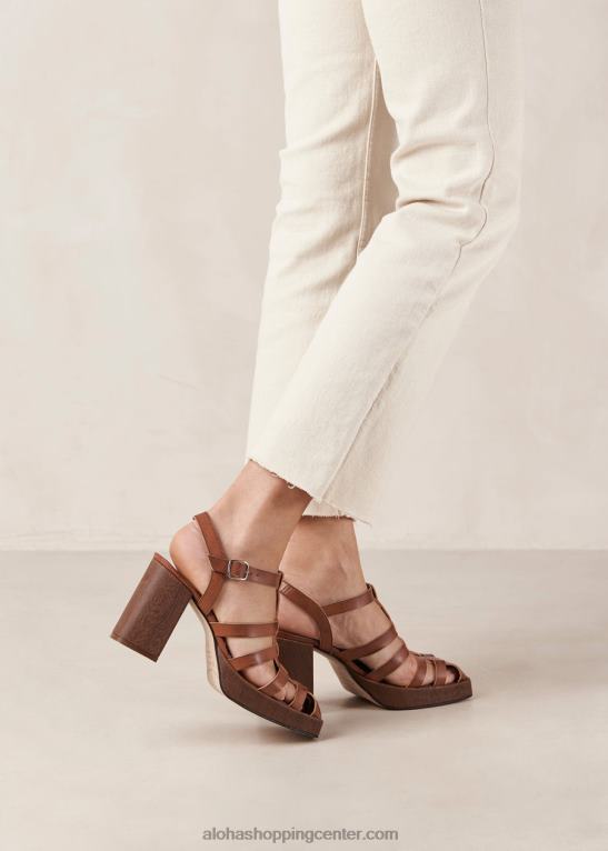 rolke - rjavi veganski usnjeni sandali ženske Alohas 0D4R8170