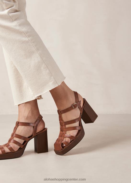 rolke - rjavi veganski usnjeni sandali ženske Alohas 0D4R8170