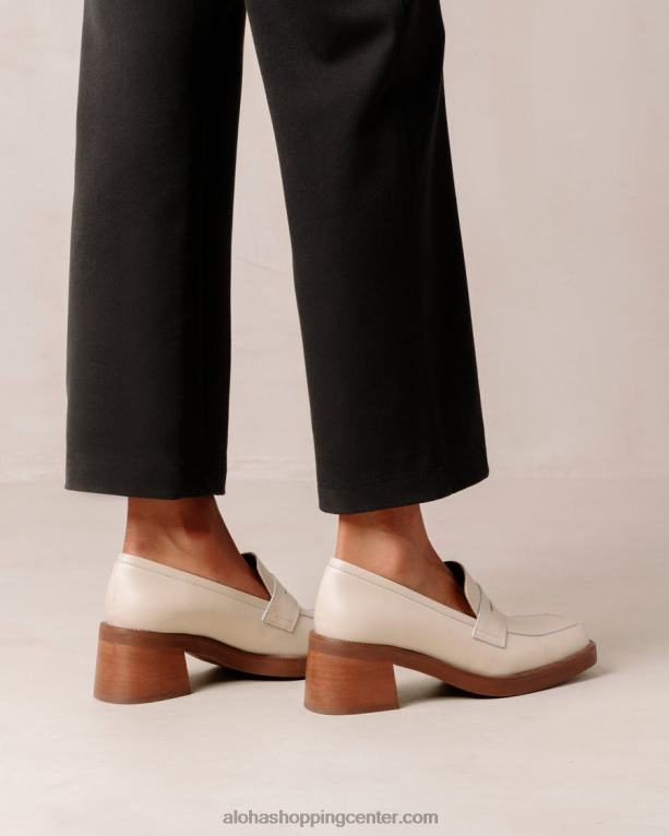 roxanne - beli usnjeni loaferji ženske Alohas 0D4R85