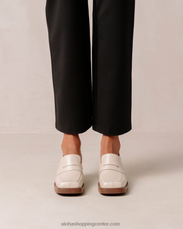 roxanne - beli usnjeni loaferji ženske Alohas 0D4R85