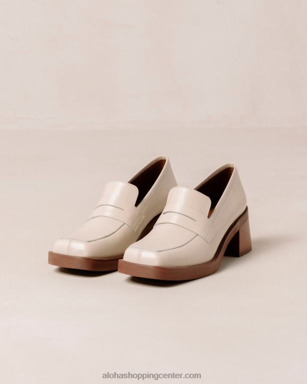 roxanne - beli usnjeni loaferji ženske Alohas 0D4R85