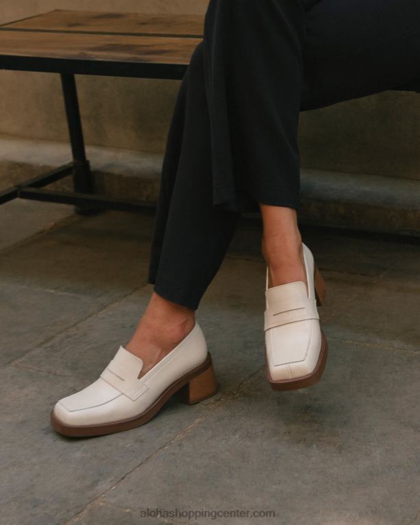 roxanne - beli usnjeni loaferji ženske Alohas 0D4R85