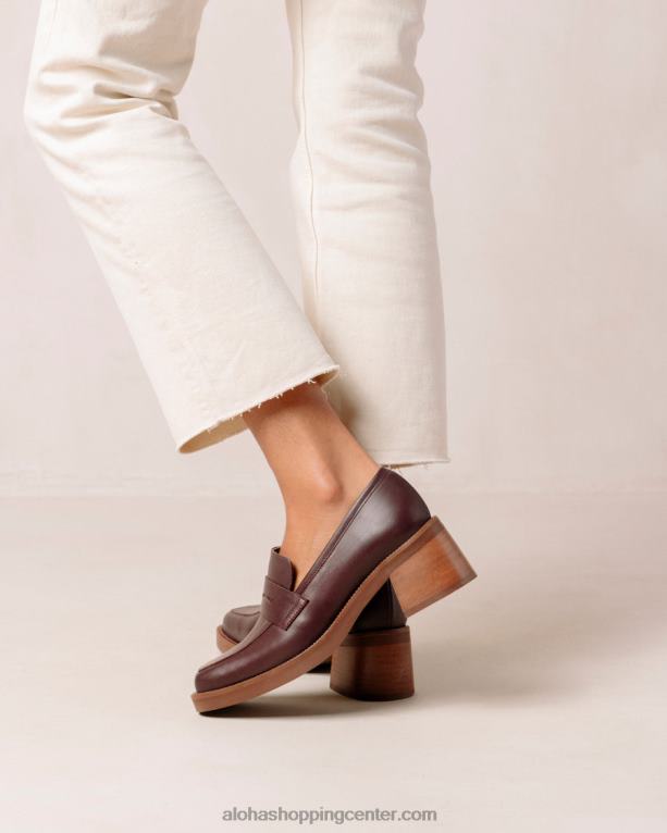 roxanne - rdeči usnjeni loaferji ženske Alohas 0D4R86