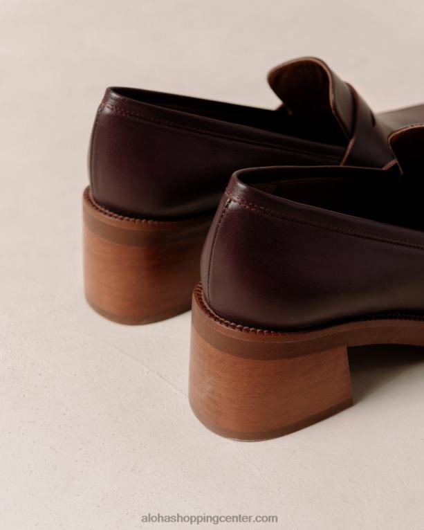 roxanne - rdeči usnjeni loaferji ženske Alohas 0D4R86