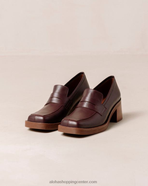 roxanne - rdeči usnjeni loaferji ženske Alohas 0D4R86