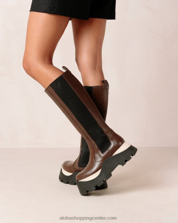 roxie chess - rjavi usnjeni škornji ženske Alohas 0D4R8548