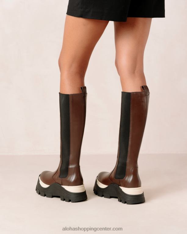 roxie chess - rjavi usnjeni škornji ženske Alohas 0D4R8548