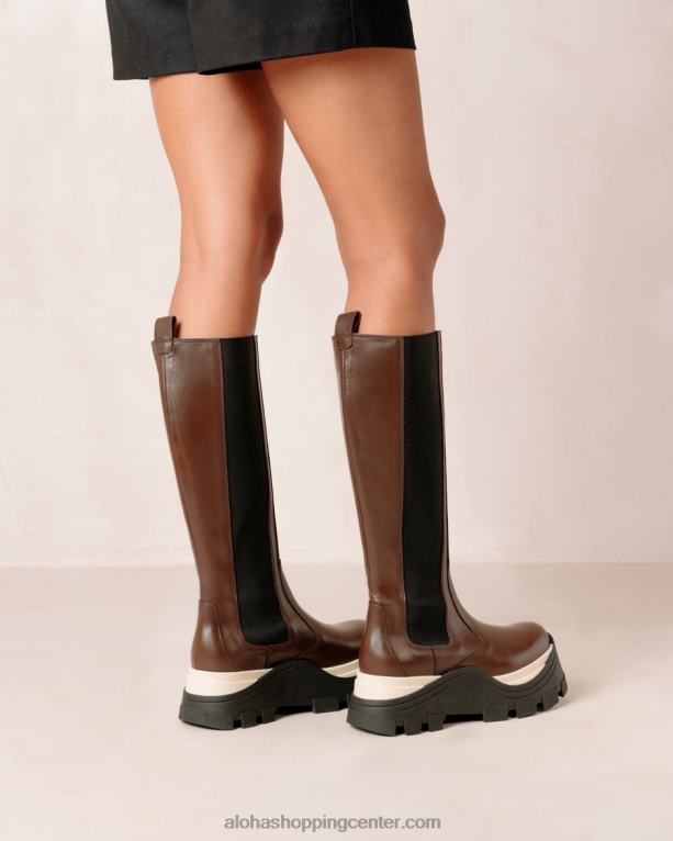 roxie chess - rjavi usnjeni škornji ženske Alohas 0D4R8548